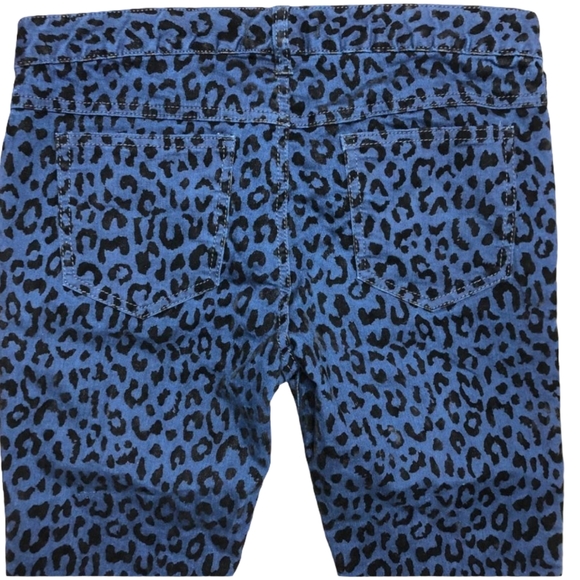 Free People Blue Leopard Print Skinny Jeans Size 29 Women's Denim Animal Print - Picture 6 of 12